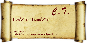 Czár Tamás névjegykártya
